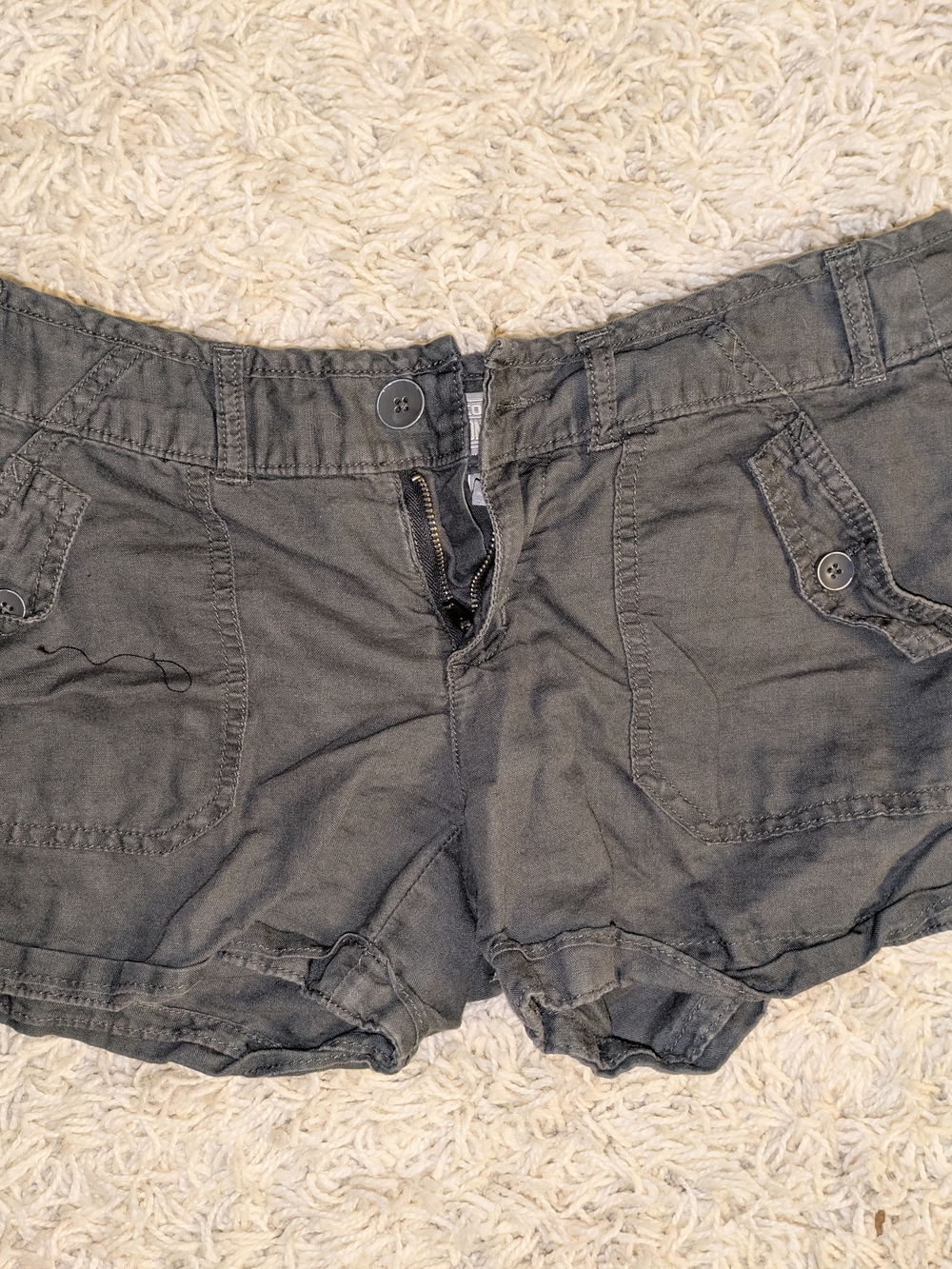Women's Gray Cargo Pocket Shorts